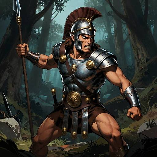 Ajax Fighting in Dark Forest