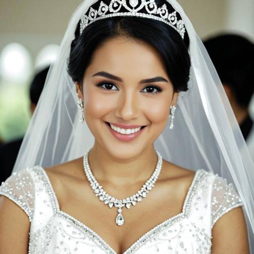 Elegant Muslim Wedding Dress and Jewelry