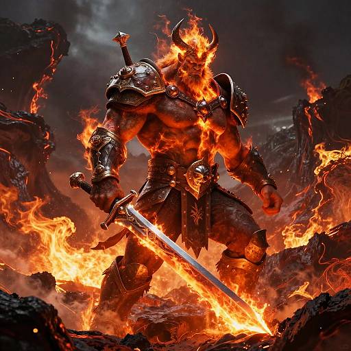Surtr Fire Giant in Volcanic Fjords