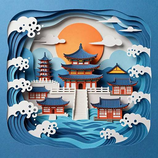 Surreal Korean Paper-Cut Underwater Scene