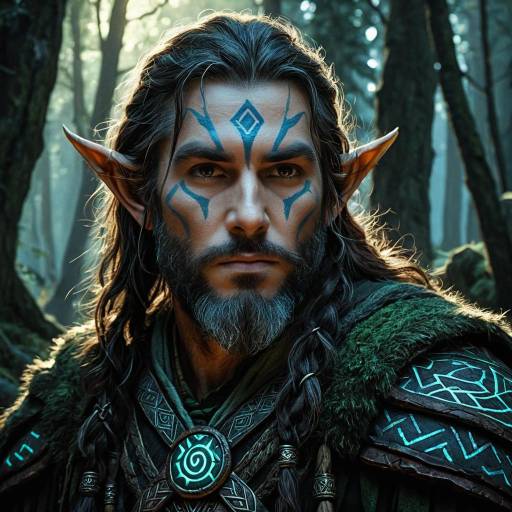 Male Half-Elf Druid in Ancient Forest