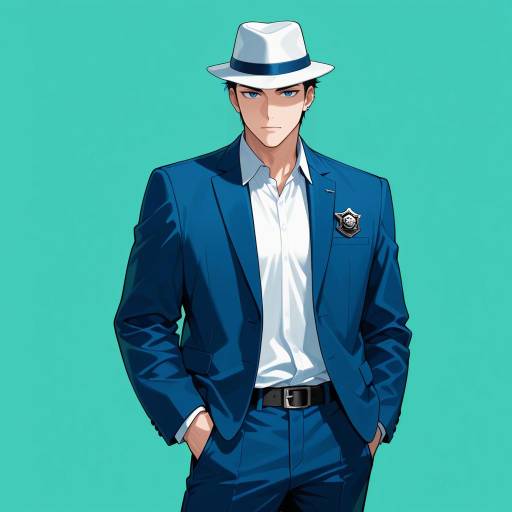 Relaxed Cowboy in Blue Suit Portrait Relaxed Cowboy in Blue Suit Portrait