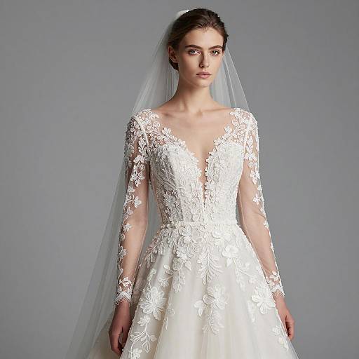 Elegant White Lace Wedding Dress