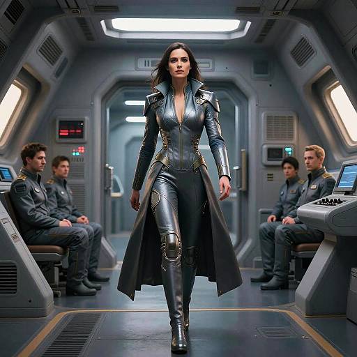 Solo Futuristic Captain on Bridge