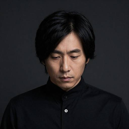 Portrait of Asian Man in Dark Setting