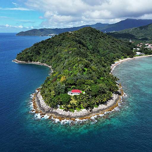 Vibrant Aerial View of Island