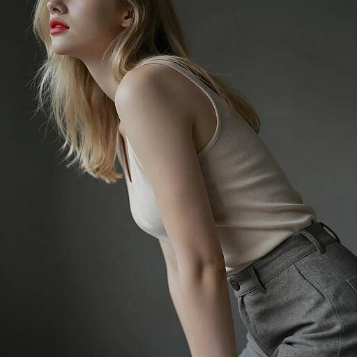 Blonde Woman in Soft Light Portrait