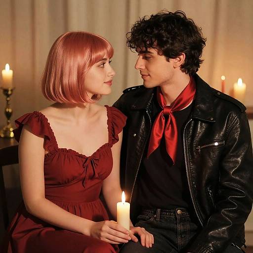 Intimate Rose-Gold Candlelit Valentine Couple