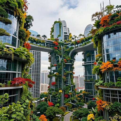 Futuristic Metropolis Harmonized with Nature