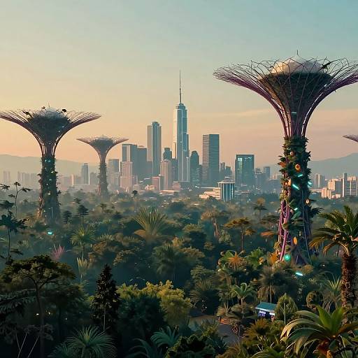 Surreal Futuristic Forest Metropolis
