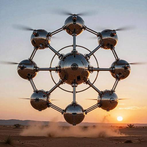 Geometric Drone Swarm Over Desert
