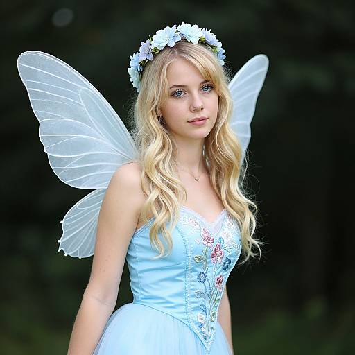 Young Blonde Fairy Portrait Outdoors
