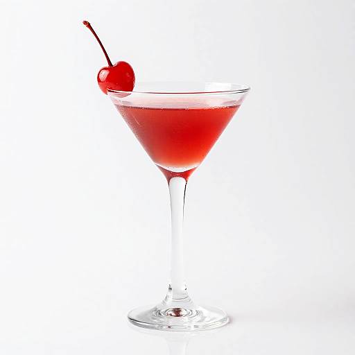 Vibrant Red Cocktail in Martini Glass