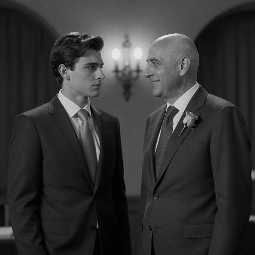 Classic Black-and-White Portrait of Two Men