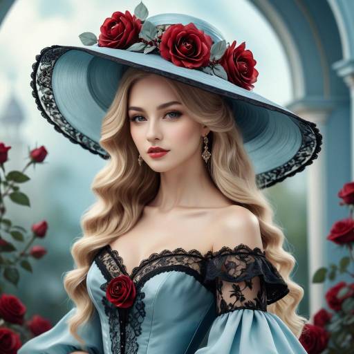Elegant Young Woman in Fantasy Portrait
