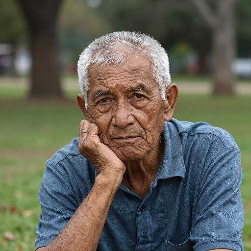 Serious Elderly Man in Nature