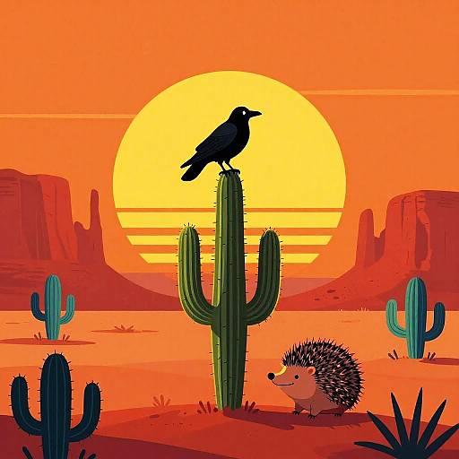 Vibrant Pop Art Desert Scene