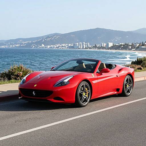 Red Ferrari California by Ocean