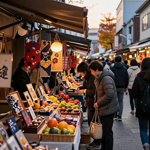 Autumn Mitaka Street Market Scene