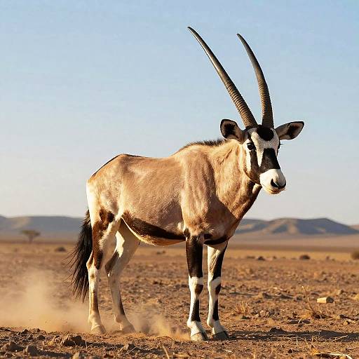 Majestic Oryx on Sunlit Desert
