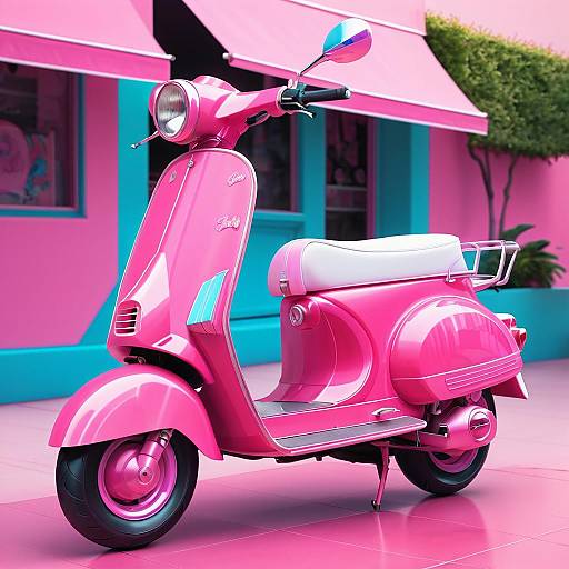 Charming Pink Retro Scooter