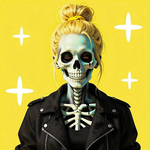 Edgy Skeletal Female Digital Art