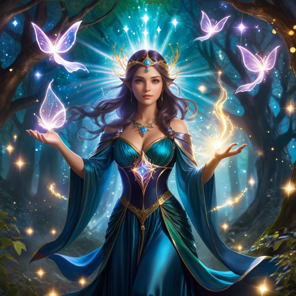 Mystical Sorceress in Enchanted Grove