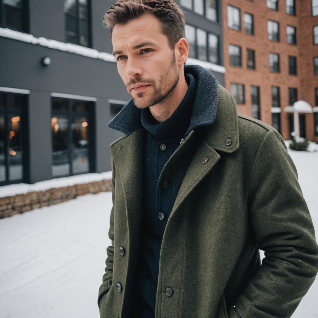 Stylish Slim Man in Winter Fashion