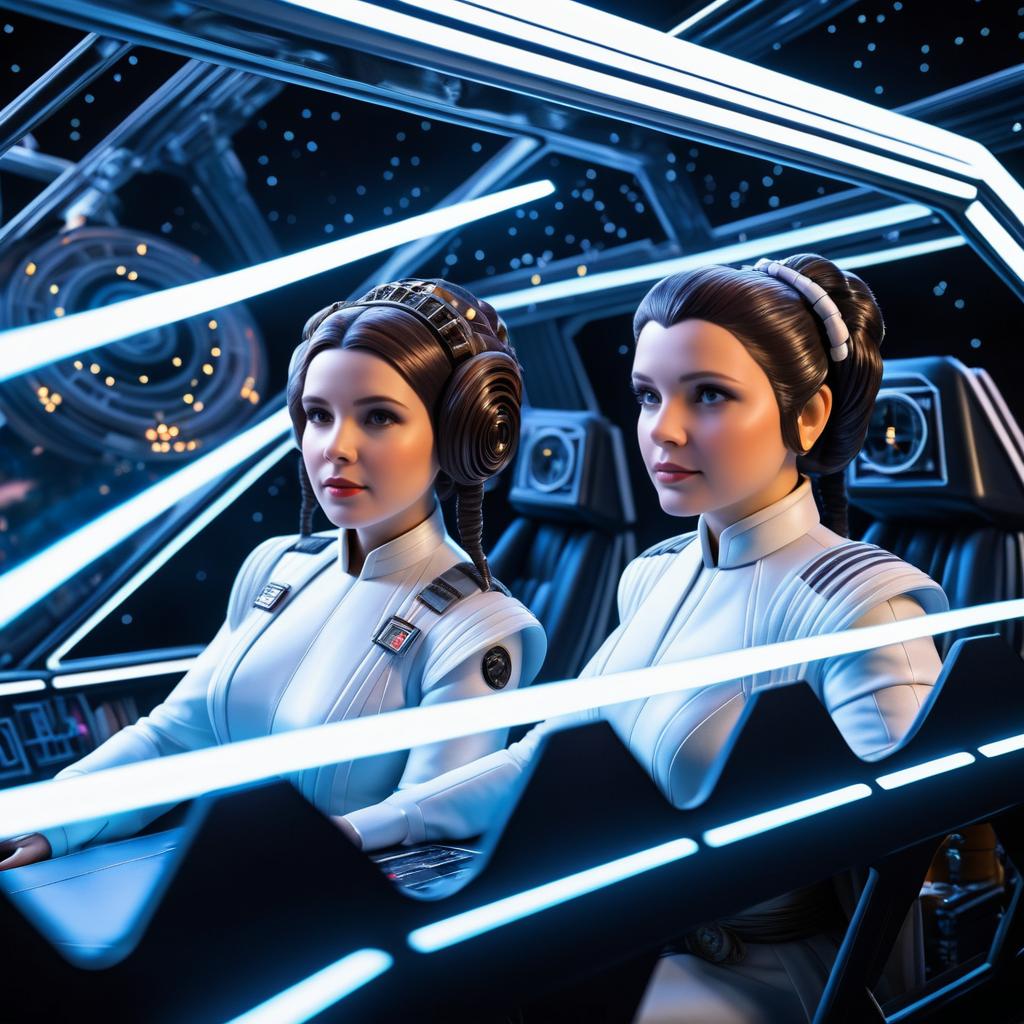 Princess Leia in Rebel Cruiser Cockpit