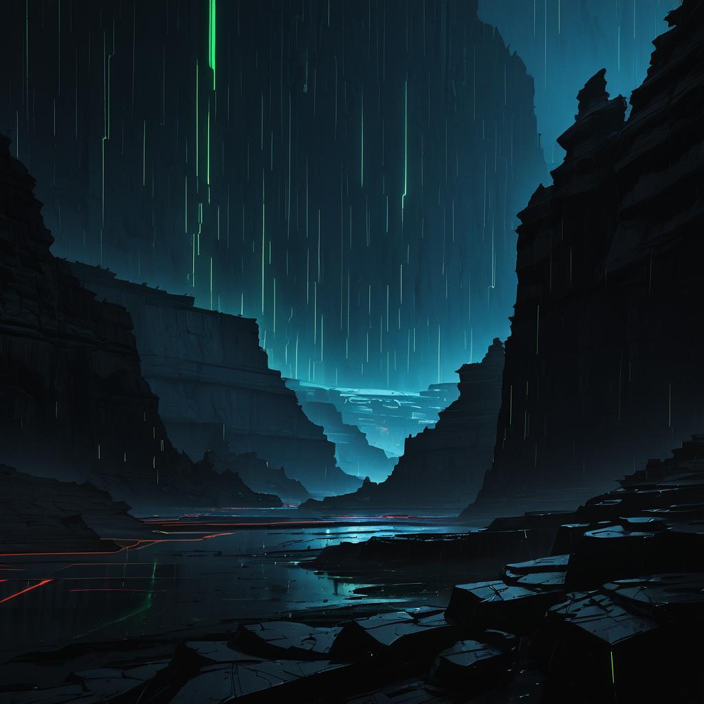 Neon Cyberpunk Badlands at Midnight