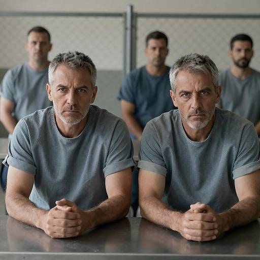 Intense Inside Prison: Two Men Portrait