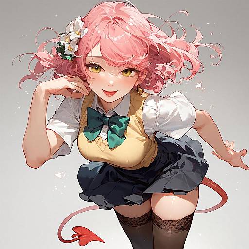 Cute Anime Girl with Colorful Outfit