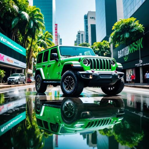Vibrant Jeep Adventure in Rainforest Paradise