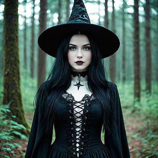 Gothic Witch in Forest