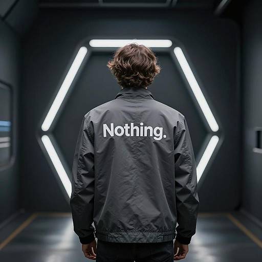 Futuristic Corridor with Geometric Lighting