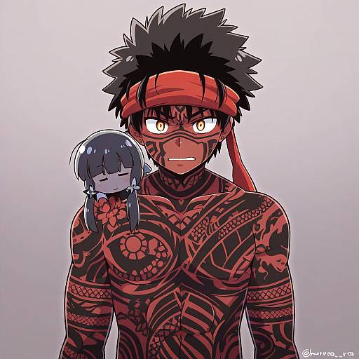 Illustration of Angra mainyu (fate), fate (series) in the style of Kurororo rororo