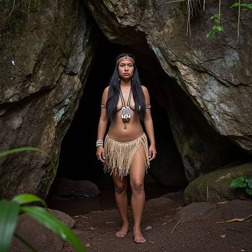 Prehistoric Woman at Jungle Cave