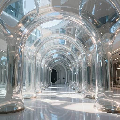 Futuristic Corridor with Bubble Structures