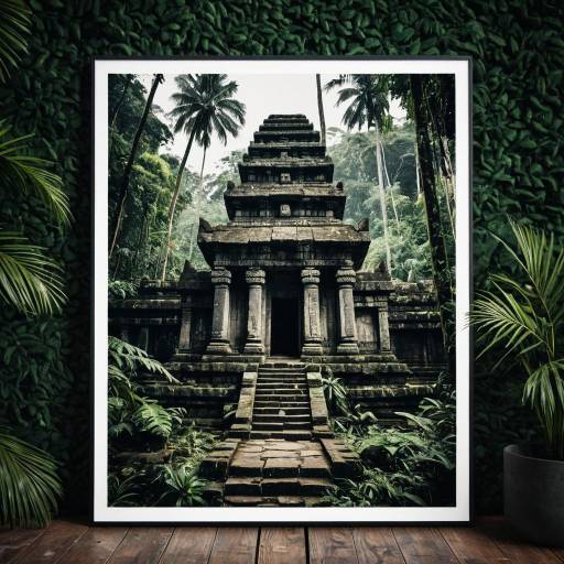 Ancient Stone Temple in Jungle Wall Art