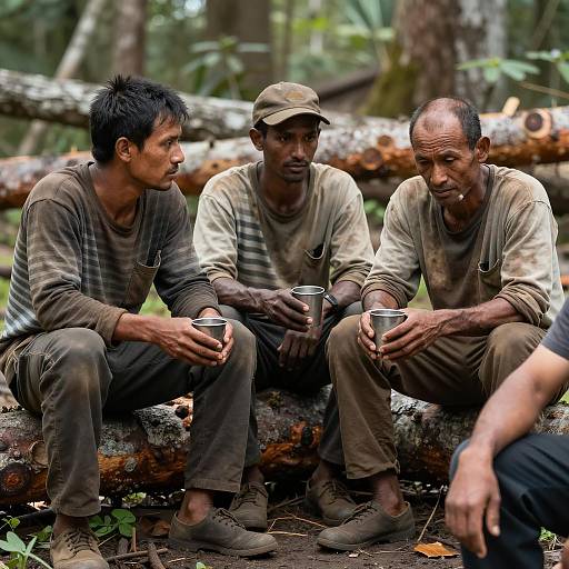 Three Men in the Forest: Focused Moments