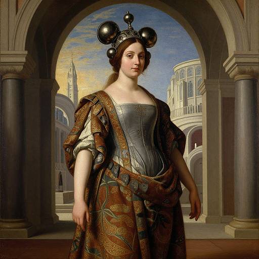Futuristic Renaissance Woman Portrait