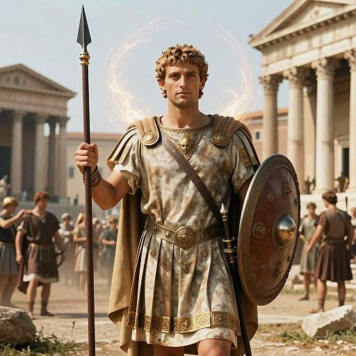 Young Romulus Leading Rome's Founding
