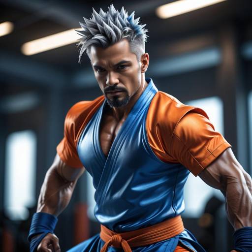Intense Portrait of Martial Artist in Action