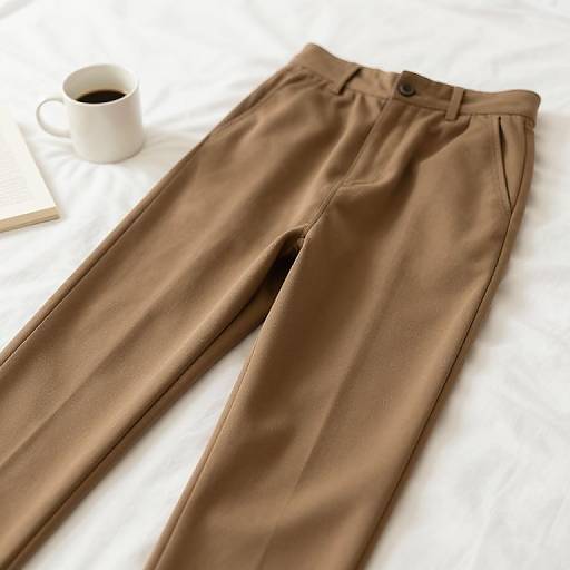 Relaxed Trousers with Coffee and Book