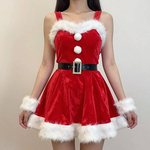 Female Santa Claus Outfit with Fur