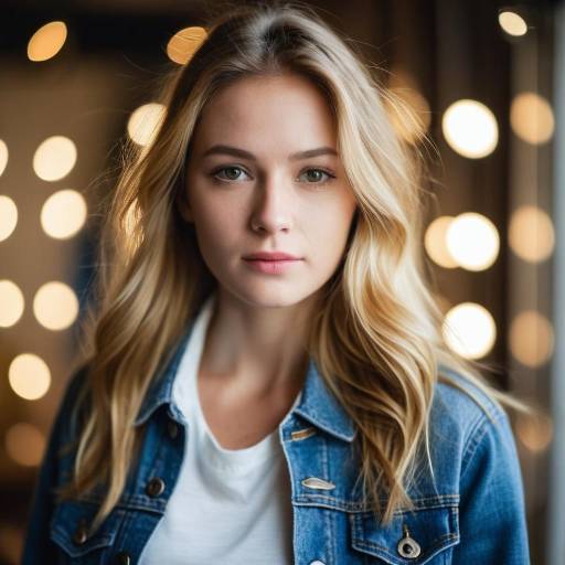Realistic Portrait of Young Woman Indoors