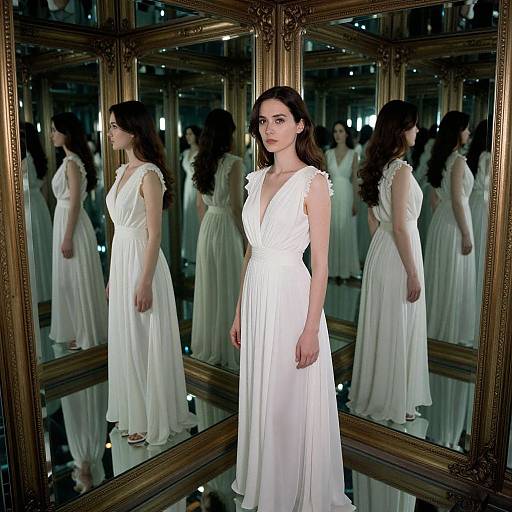 Endless Reflections of Dreaming Woman