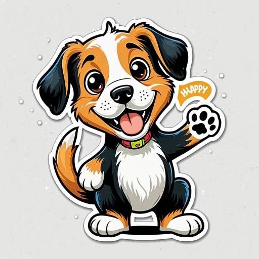 Happy Cartoon Puppy Sticker