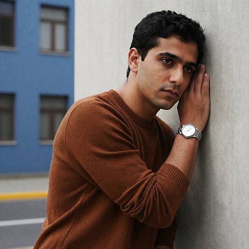 Portrait of a Man in a Ribbed Sweater