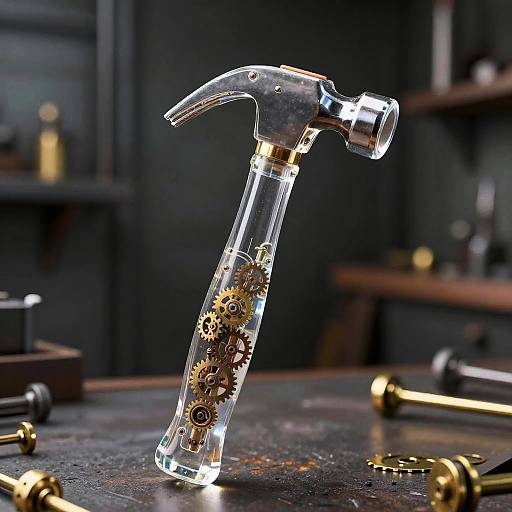 Steampunk Transparent Glass Hammer